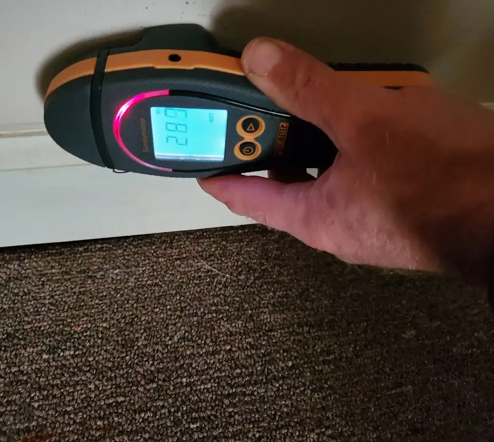 Moisture detection at baseboard during Mold Inspection & Testing in Lebanon